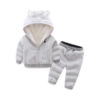 Meninas conjuntos de vestuário de inverno quente suit engrossar conjuntos de vestuário de crianças hoodies conjunto de crianças roupas de crianças meninos looks