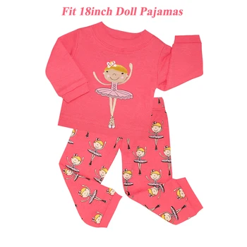 Meninas princesa pijama kids dança pijamas de crianças de manga longa pijamas bebê pijamas para boneca conjunto de roupas para 2-8T