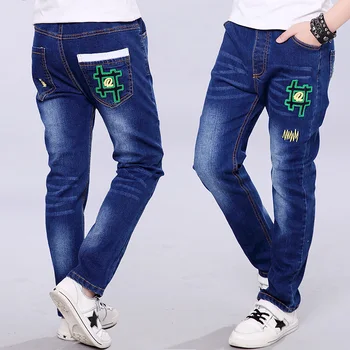 Meninos jeans plus veludo 2021 outono e inverno para crianças de calças no grande para crianças de inverno calças grossas