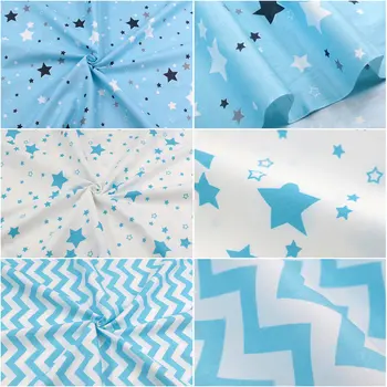 Mensugen Estrelas Chevron Sarja de Algodão Tecido por Medidores para Patchwork Quilting Bebê roupa de Cama Cobertor de Costura Pano de Material
