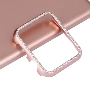 Metal duro Diamante Protetora para Apple Relógio 44mm 40mm Série 4 iWatch da Tampa da caixa Mulheres