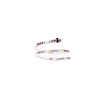 Micro pave cz multi envoltório de cobra, anel de mulheres dedo completo de jóias de prata cor colorido cz ajustar anéis