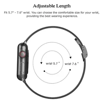 Milanese, alça Para Apple faixa de Relógio de 44mm 40mm iWatch Banda 38mm 42mm Acessórios Silm Meatl pulseira Apple assistir a serie 3 4 5 6 se