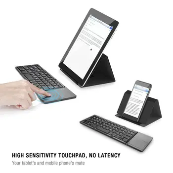 Mini Folding Teclado Dobrável Teclado sem Fio com Touchpad para Windows para Android para ios Tablet ipad Telefone