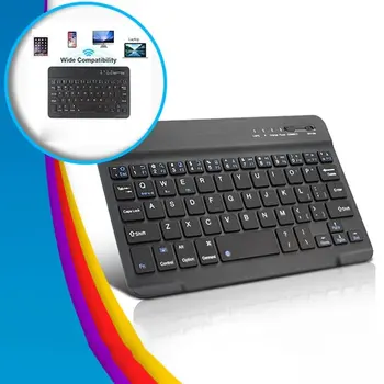 Mini Teclado sem Fio Bluetooth Teclado Para ipad Telefone Tablet Borracha keycaps Recarregável de teclado Para Android, ios, Windows