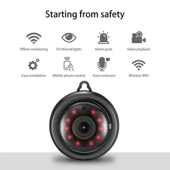 Mini wi-Fi Câmera 1080P Wireless da Segurança Home Câmera IP de Vigilância por CCTV IR de Visão Noturna de Detectar o Movimento do Monitor do Bebê
