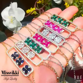 Missvikki Elegante, Bonito Multa Brilhante Deslizante CZ Cadeias de Bracelete para as Mulheres de Noiva, Casamento, Festa de Noivado de Jóias Várias cores