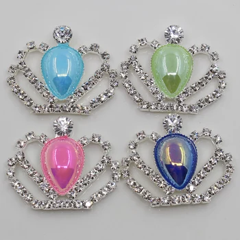 Moda Coroa de Princesa Cristal de rocha AB cor pérola botones decorativos casamento, festa de Aniversário scrapbooking materiais para artesanato