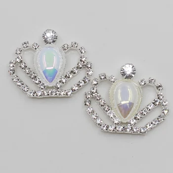 Moda Coroa de Princesa Cristal de rocha AB cor pérola botones decorativos casamento, festa de Aniversário scrapbooking materiais para artesanato