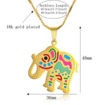 Moda Elefante Pingente De Aço Inoxidável Da Colar Vintage Retro Animal Colares Declaração Gargantilha Mulheres Ciganas Jóias