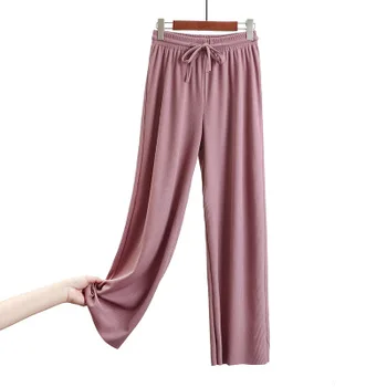 Moda casuais Novo cintura alta calças de cor sólida elástico calças para mulheres