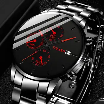 Moda de Topo da Marca Negra de Homens de Aço Inoxidável Relógio Clássico de Calendário com esteira de Malha de relógios de Quartzo Relógios de Homens de Negócios Relógio Analógico