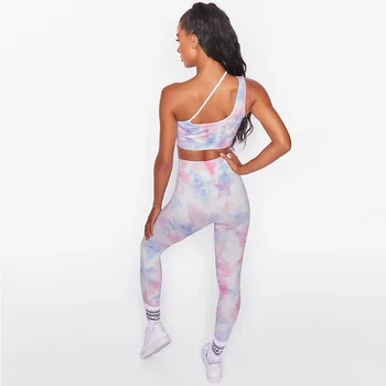 Moda de impressão 2pcs definir Perfeita Leggings Push-Up Leggins Mulheres de Fitness Executando Calças de Ginástica de Energia do Esporte Conjunto de Yoga Leggins Ginásio