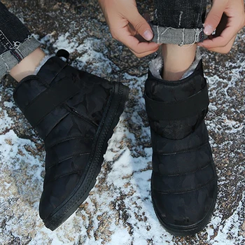 Moda homens botas de pelúcia quente botas de neve de sapatos masculinos adultos botas de inverno conforto homens sapatos 2020 Unisex sapatos de inverno homens Calçado