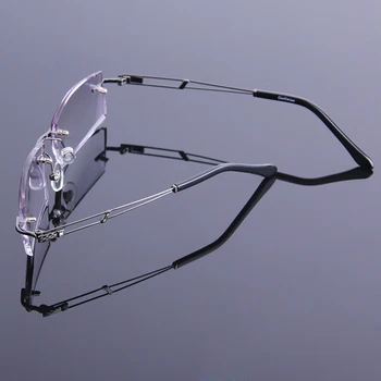 Moda sem aro, Homens de Alta Qualidade de Óculos de Leitura Cinza Presbiopia Óculos Masculino de Diamante da Borda de Corte Óculos Velhos gafas