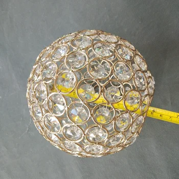 Moderno Creative150mm ouro/prata fio de metal líquido abajur com 14mm crytal octogonal esferas para o abajur/luminária DIY