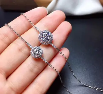 Moissanite D VVS Mulheres Pulseira de prata 925 de prata pura pulseira de diamante mais recente estilo quente da venda promoção