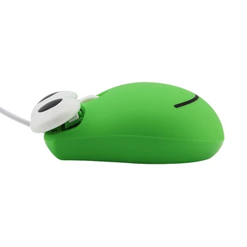 Mouse USB com Fio de Jogos de 1600DPI mouse Óptico Para notebook Bonito dos desenhos animados Frog Design Ergonômico do Mouse do Computador Para a Criança Presente Fio de Ratos