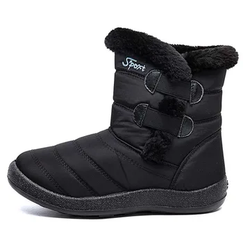 Mulheres Botas de Inverno Para as Mulheres, Sapatos 2020 Impermeável Mulheres Tornozelo Botas Com Pele Quente Sapatos de Senhoras Marca Nova Botas Mujer Tamanho 43