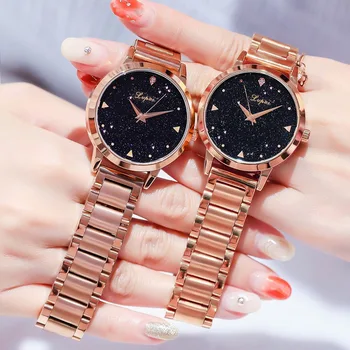 Mulheres De Vestido Relógios De Ouro Rosa Em Aço Inoxidável Lvpai Marca De Moda Senhoras Relógio De Pulso Criativo Relógio De Quartzo De Hotéis Baratos Relógios De Luxo