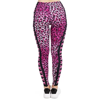 Mulheres Legging pink leopard Impressão Leggins Slim de Alta Elasticidade Legins Popular de Fitness Legging Feminina Calças