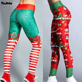 Mulheres Leggings Natal Calças Para Senhora Cintura Alta Hip Calças De Yoga Treino Elástico Calças 2020 Outono Inverno, Legging
