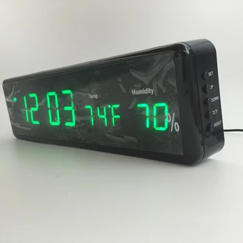 Multi-função eletrônica, mesa de cabeceira relógio Grande do LCD Digital do Grande Número de Parede, Relógio de Mesa despertador com Temperatura e Umidade