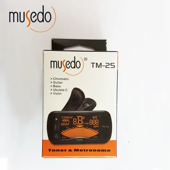 Musedo TM-25 Clip-on Elétrico Afinador & Metrônomo para Guitarra Cromática do Baixo Violino, Ukulele Universal Multifuncional Portátil