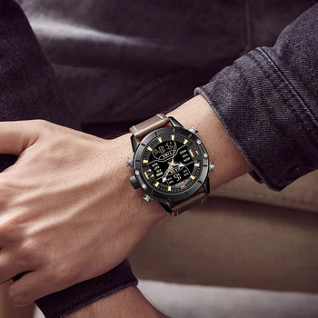 NAVIFORCE Homens do Relógio Marca de Moda de Luxo Quartzo Homens Relógios de Esporte Impermeável LED Digital relógio de Pulso Relógio Relógio Masculino