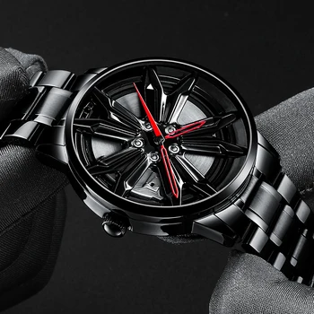NIBOSI 2020 Novo Design Único e Personalizado Homens do Relógio do Esporte Impermeável do Carro Aro de Roda de Hub Relógio de Quartzo relógio de Pulso Relógio Masculino