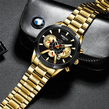 NIBOSI Mens Relógios Genuínos de melhor Marca de Luxo Esportes Homens Relógio Grande Dial Impermeável Masculino Relógio de Pulso dos Homens Relógio Masculino