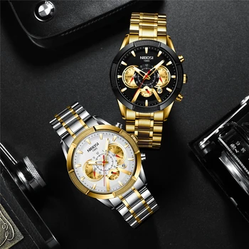 NIBOSI Mens Relógios Genuínos de melhor Marca de Luxo Esportes Homens Relógio Grande Dial Impermeável Masculino Relógio de Pulso dos Homens Relógio Masculino