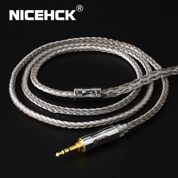 NICEHCK C16-4 16 Plug MMCX Núcleo Cabo Banhado a Prata 3.5/2.5/4.4 mm Plug MMCX/2 pinos/QDC/NX7 Pin Para QDC C12 ZSX V90 TFZ NX7 Pro/DB3