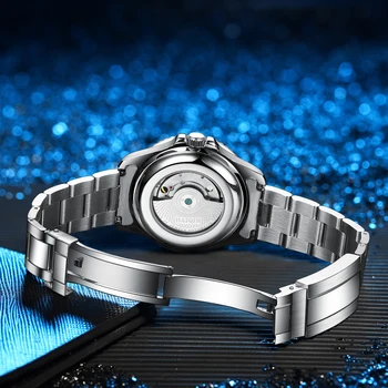 NOVO HAIQIN Marca de Topo Homens Relógio Mecânico de Luxo Homens relógio de Pulso de Aço Inoxidável GMT Relógios Impermeável montre homme automatique