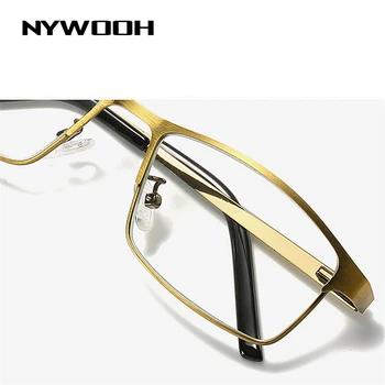 NYWOOH Homens de Liga de usar Óculos de Leitura Retro Azul de Luz de Bloqueio de Negócios Hipermetropia Prescrição de Óculos 1.0 1.5 2.0 2.5 3.0 3.5
