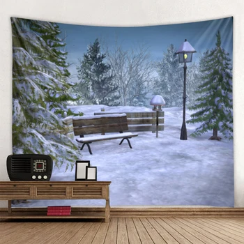 Natal Tapeçaria de Neve de Natal Impressão de Fundo de Parede de Natal arte da tapeçaria, sala de estar, quarto, decoração, tapeçaria