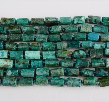 Natural Genuíno Matérias Minerais, Verde, Azul, Chrysocolla Áspero Fosco Lapidado Pepita de Forma Livre e Solta Pérolas 6-8mm 15