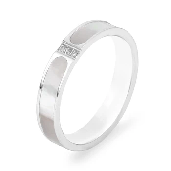 Natural Shell & AAA Cristais Amor Anéis Para as Mulheres, Casal de Noiva Anéis de Dedo de Amor de Jóias de Luxo Menina Amigo Capina Presente