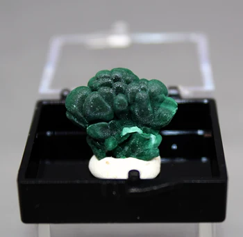 Natural bela mineral malaquita amostra de cristal, Pedras e cristais de Cura de cristal do tamanho da caixa de 3,4 cm