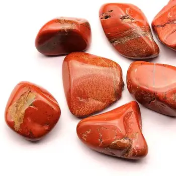 Natural jasper vermelho caiu pedras polidas cristais de quartzo minerais gemas decoração de jardim presentes finos 100g