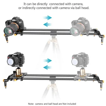 Neewer de Fibra de Carbono Câmara Pista Deslizante Estabilizador de Vídeo Ferroviário, com 6 Rolamentos para Canon/Nikon/Pentax DSLR DV