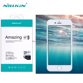 Nillkin 0,2 mm marca de Vidro Temperado Para Iphone 8 Plus Protetor de Tela + traseira de plástico filme para o iphone 7 / 8 plus filme