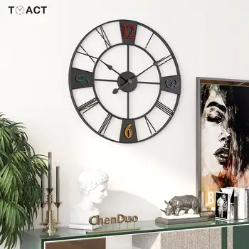 Nordic Grande Relógio de Parede Número de Suspensão Relógios Tranquila de Metal, Relógios de Parede Modernos Relógios de Decoração Para a Sala de 60CM