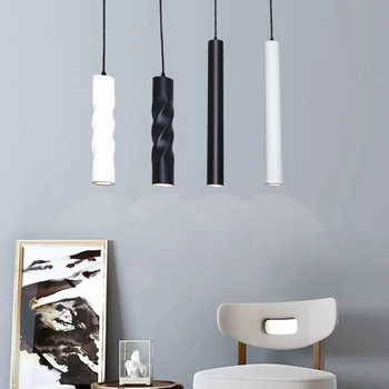 Nordic de Luxo, Luzes Pingente Longa Espiral, Tubo de LED, Lâmpada de Suspensão jogos de Jantar Sala de estar Cozinha Cilindro Lâmpada de Luminárias