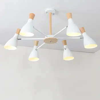 Nordic de madeira LED candelabro de transformar a moderna lustre de jantar, led luz de teto de vida da lâmpada do teto LEVOU as luzes do tecto do quarto