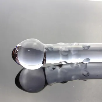 Nova Dupla Terminou de Cristal Roxo Pirex de Vidro Vibrador, Pênis Artificial Grânulo e a Espiral do Ponto de G Simulador Adulto Brinquedos Sexuais para a Mulher