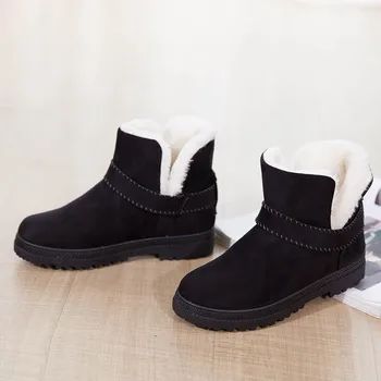 Nova Moda De Sapatos De Mulheres Botas De Neve De Inverno De Moda Sólido Inverno Quente Televisão De Neve Botas Curtas Rodada Toe Sapatos Quentes E Leves Botas