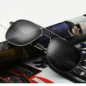 Nova Moda do Exército Americano Piloto MILITAR Óculos de sol Mens Marca Americana de Óptica Polarizada Óculos de Sol Oculos De Sol Masculino
