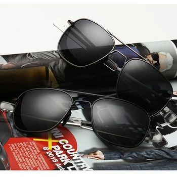 Nova Moda do Exército Americano Piloto MILITAR Óculos de sol Mens Marca Americana de Óptica Polarizada Óculos de Sol Oculos De Sol Masculino