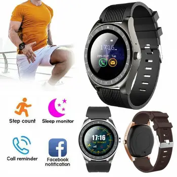 Nova V5 Bluetooth Smart Homens Do Relógio Com Câmera Facebook Whatsapp, Twitter Sports Tracker Impermeável Monitor De Sono Smartwatch